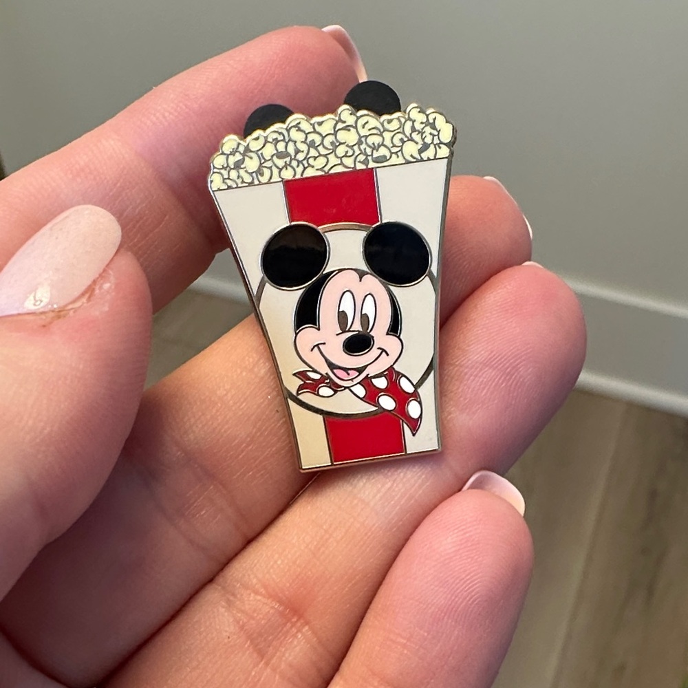 Disney Mickey Mouse Popcorn Enamel Pin | Red Black Cream | Collectible